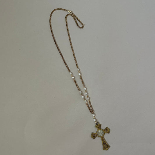 art deco cross necklace