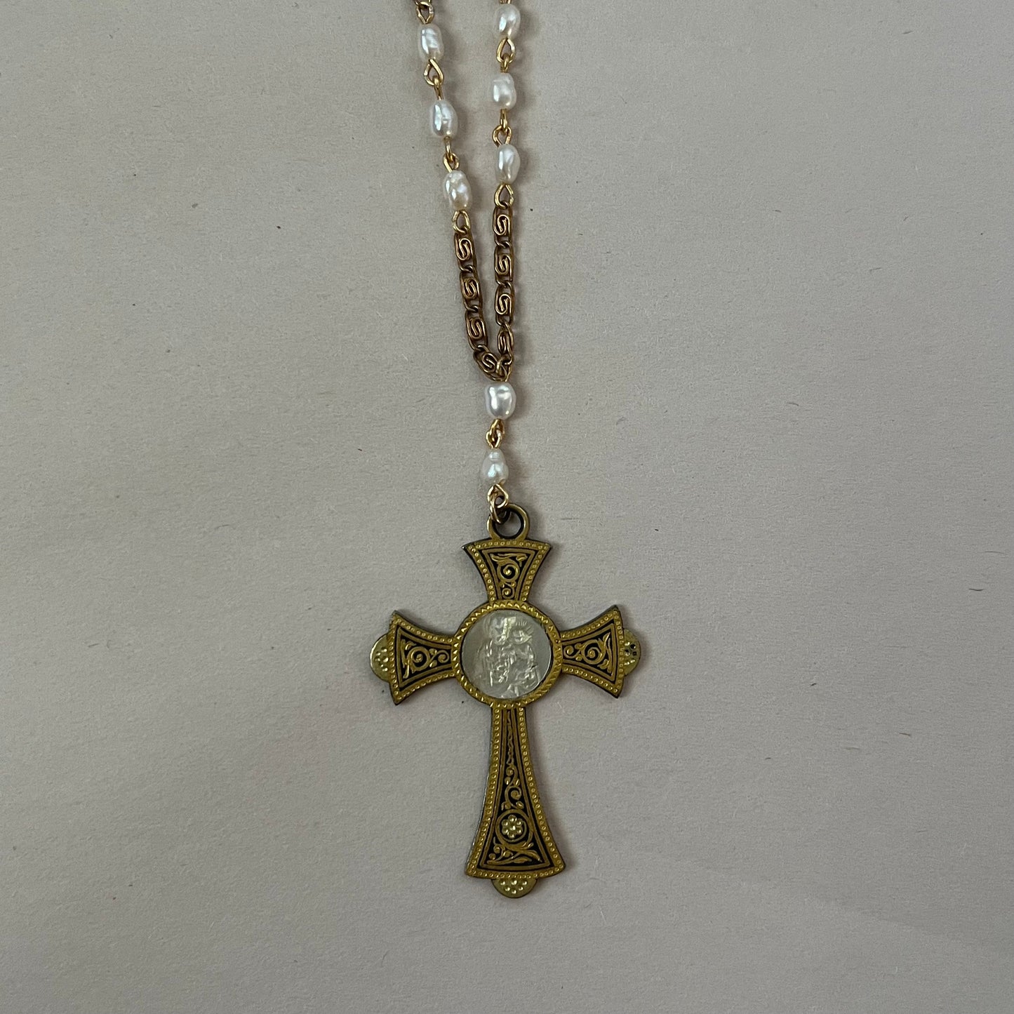 art deco cross necklace