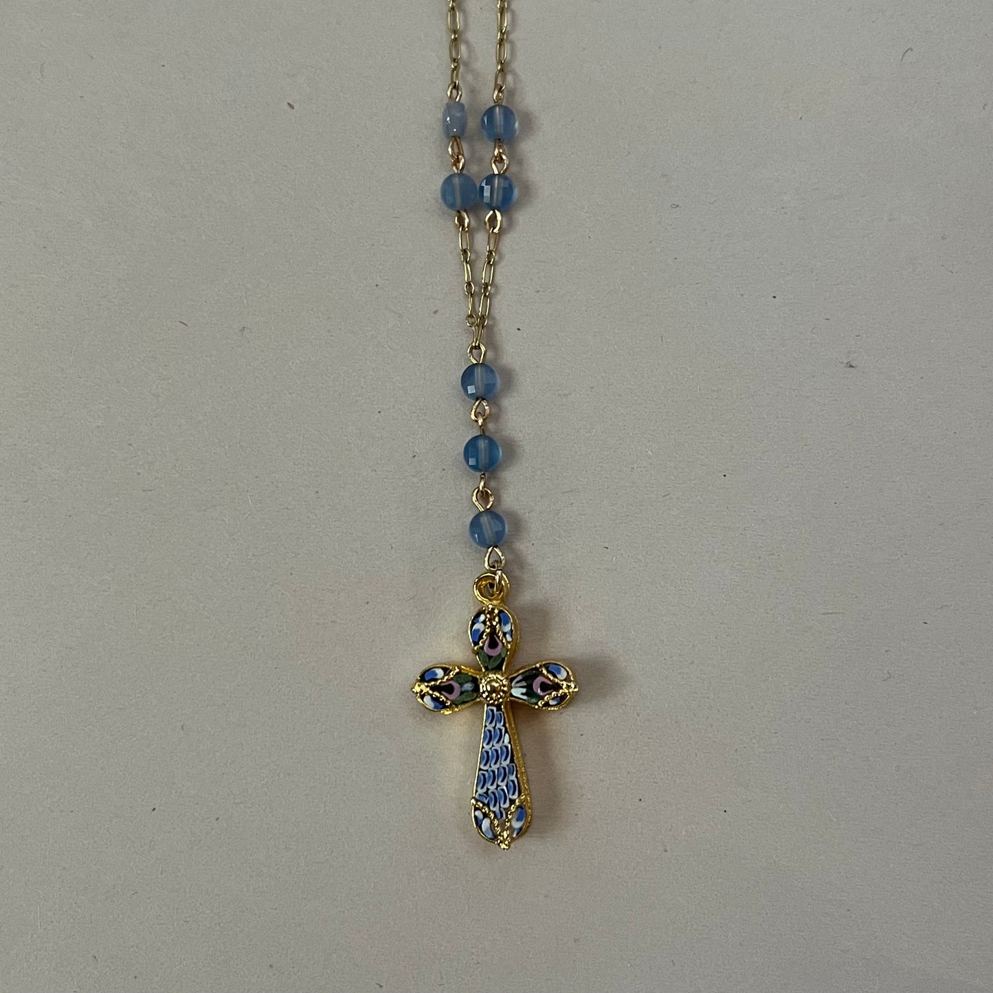 blue mosaic necklace