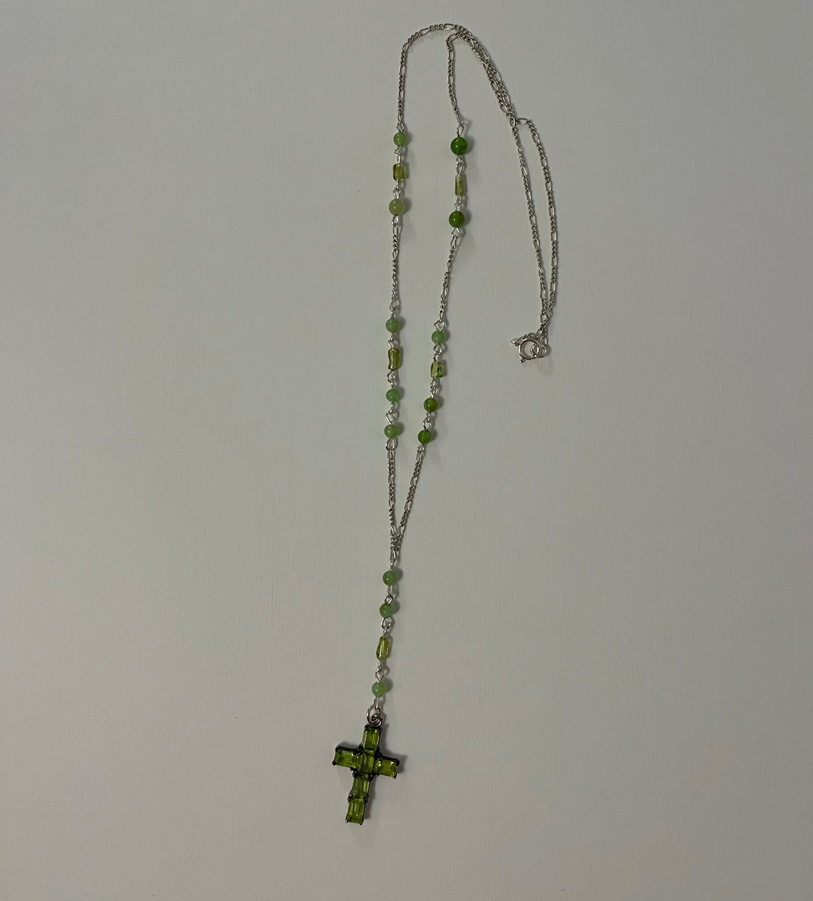 peridot cross necklace