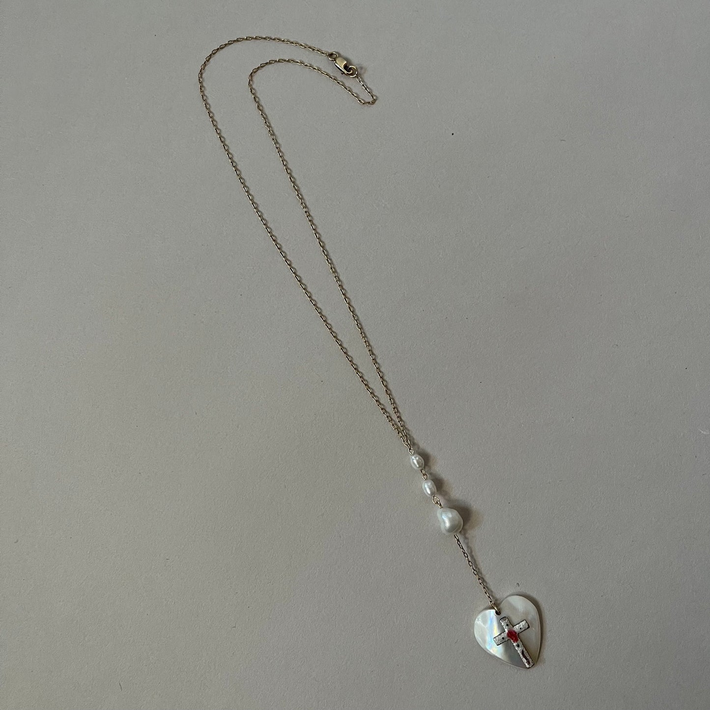 pearl heart necklace