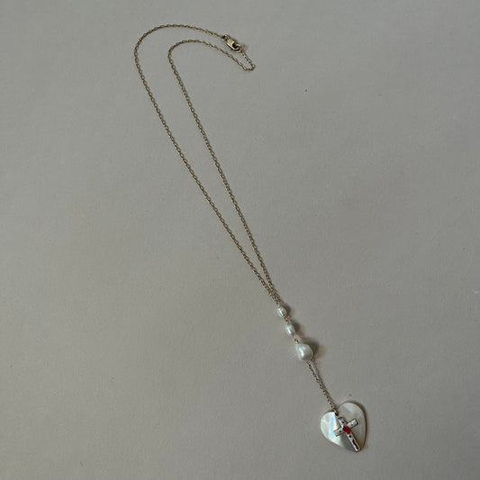 pearl heart necklace