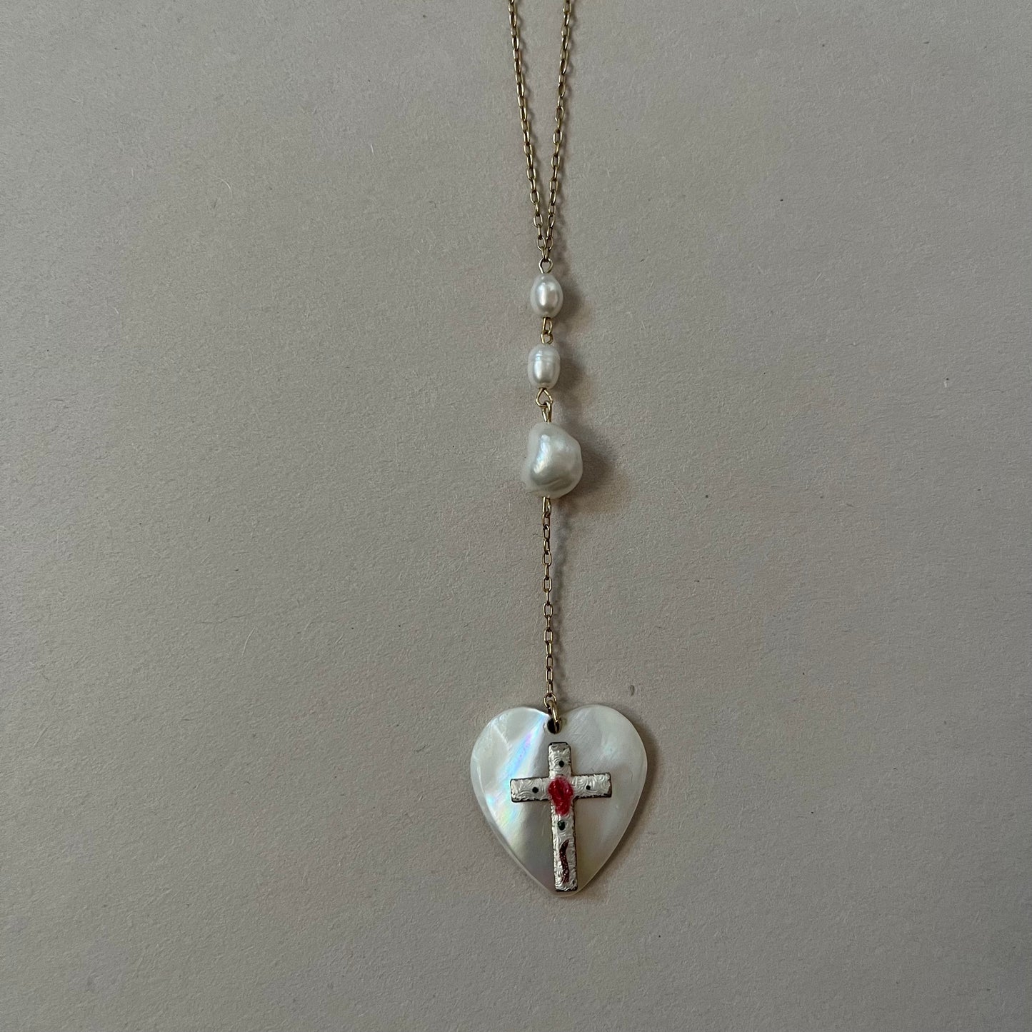 pearl heart necklace